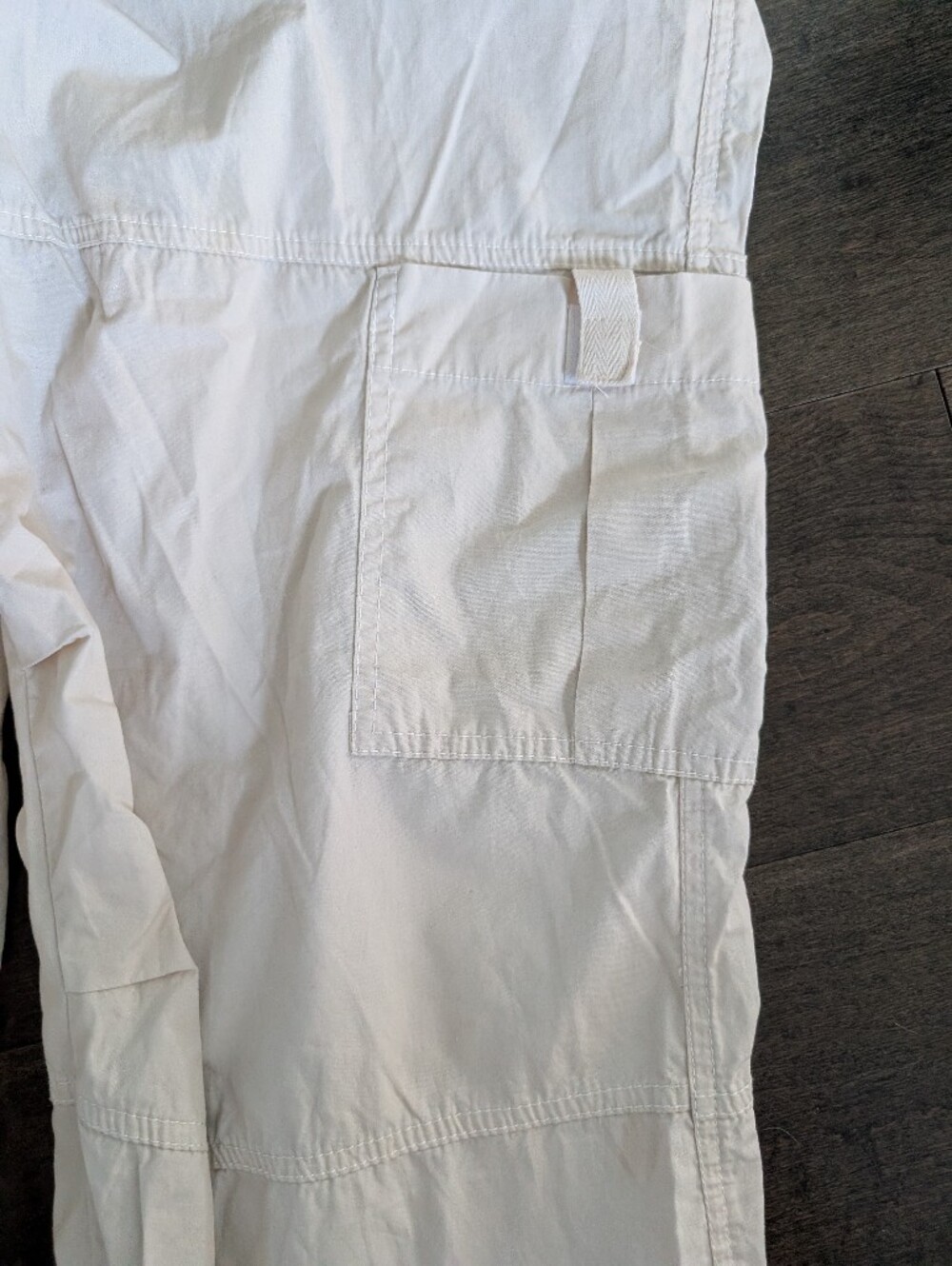 White/Beige Cargo Drawstring Pants - Picture 2 of 4